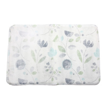 Flower Design Thermal Transfer Flennel Mat 1.3cm Anti Slip Memory Foam Bath Mat